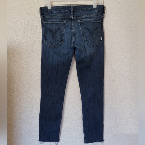 MOTHER Women's Jeans Here Kitty Kitty Raw Hem Skinny Low Rise Size 30 - Picture 2 of 13